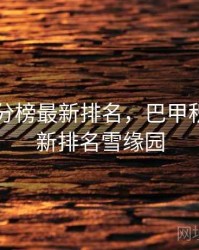 巴甲积分榜最新排名，巴甲积分榜最新排名雪缘园