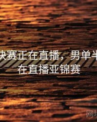 男单半决赛正在直播，男单半决赛正在直播亚锦赛