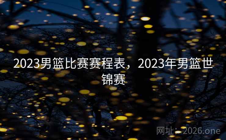 2023男篮比赛赛程表，2023年男篮世锦赛
