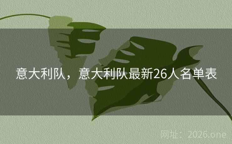 意大利队，意大利队最新26人名单表