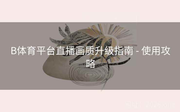 B体育平台直播画质升级指南 - 使用攻略