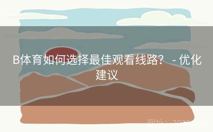 B体育如何选择最佳观看线路？ - 优化建议